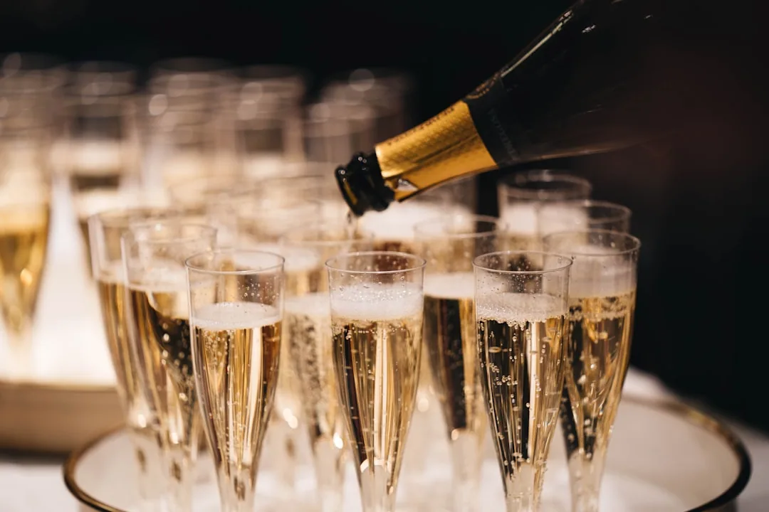 Elegant canapé and champagne reception for a hospitality event