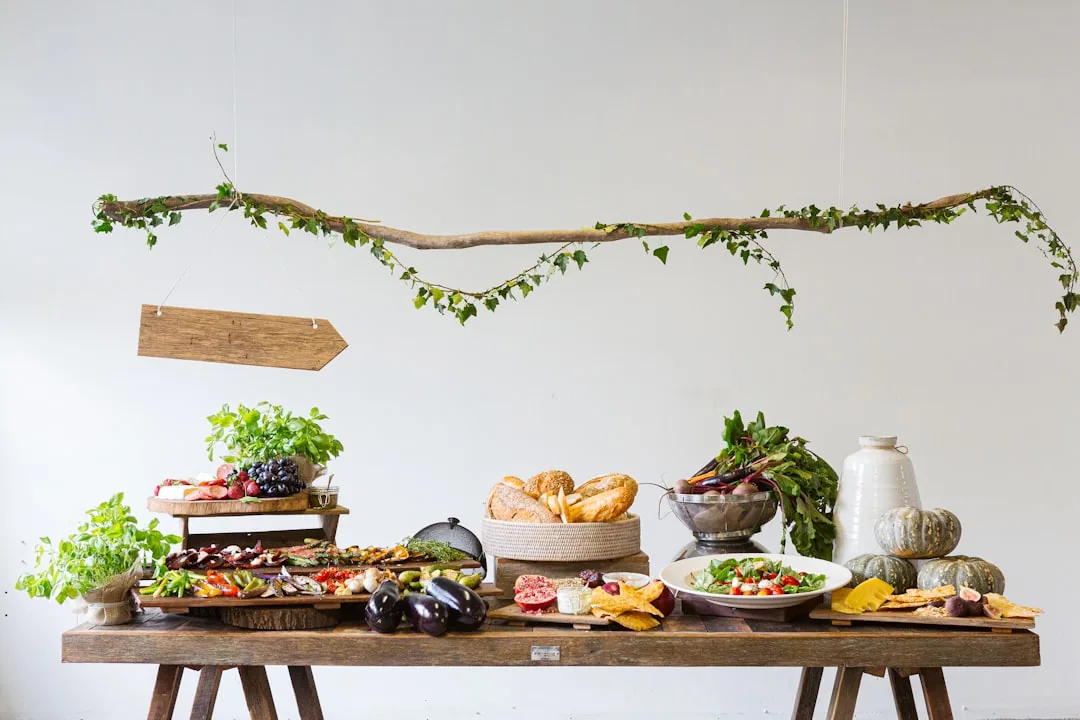 Beautifully styled grazing table with artisan food selection