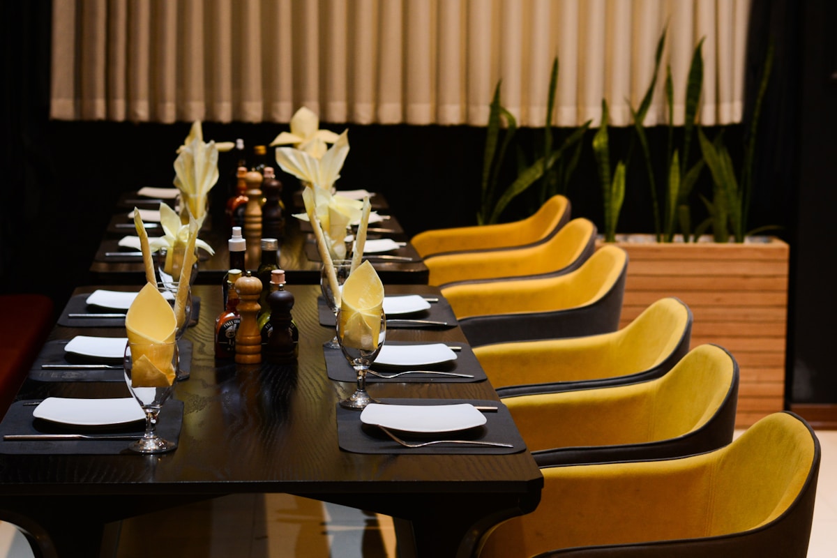 Corporate hospitality buffet and canapés setup