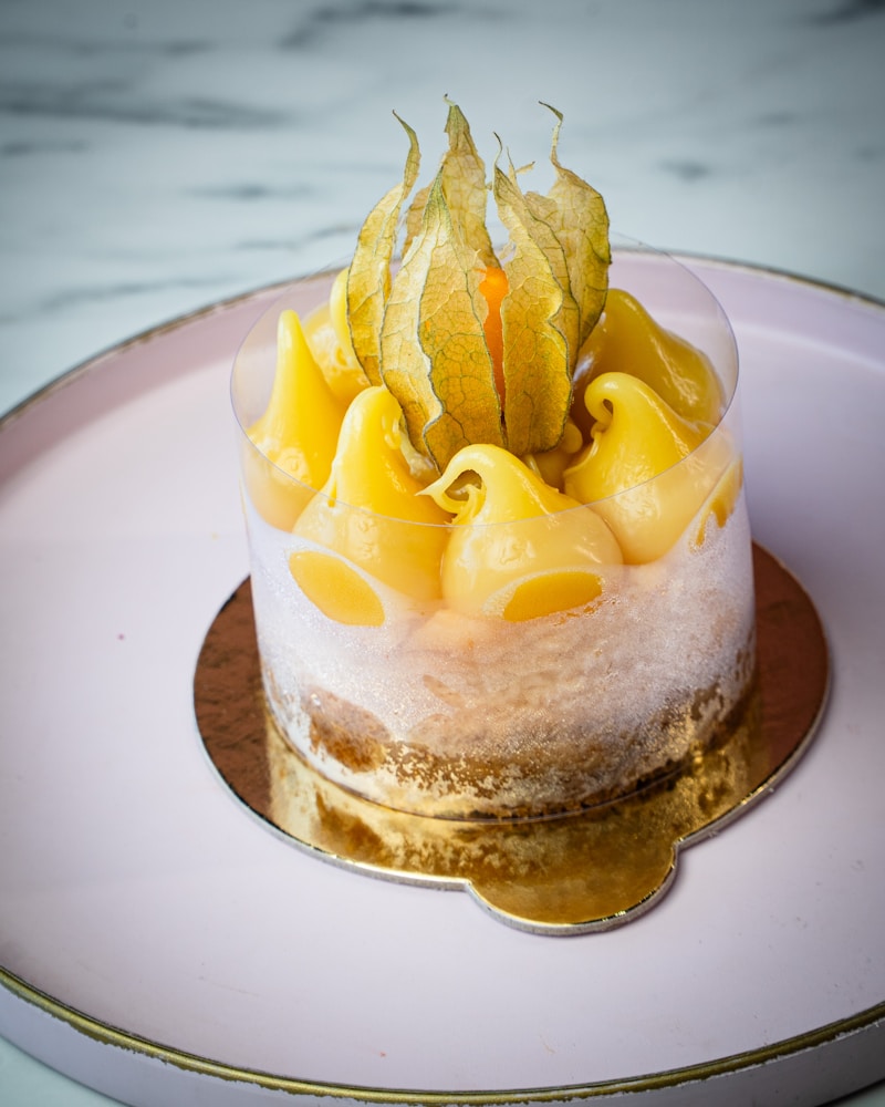 Elegant dessert plated fine dining