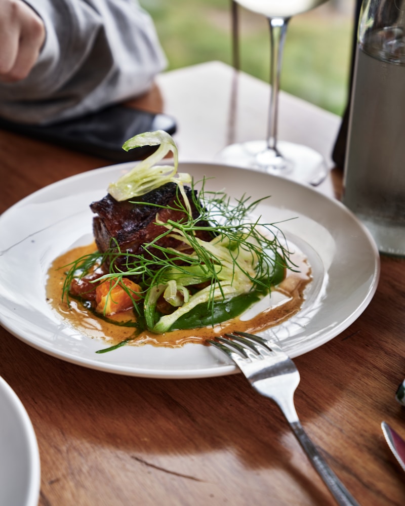 Gourmet main course plated dish