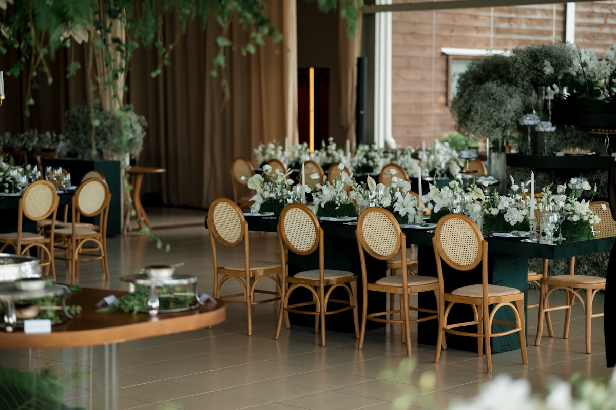 Elegant event catering setup